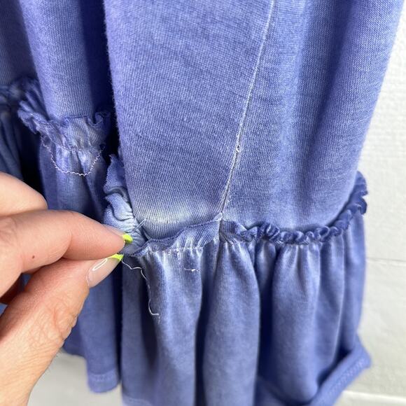 ALYA By Francesca's Blue Peplum‎ Raw Hem Tank Top Shirt Size Large - Picture 11 of 12